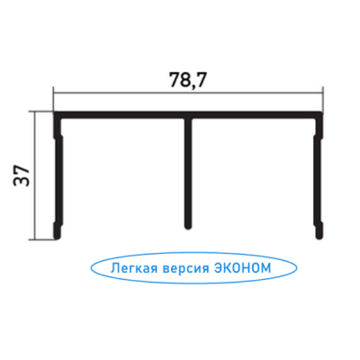 Верхняя направляющая двойная ЭКО для шкафов-купе Серебро (6 метров)