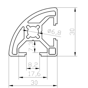 Конструкционный профиль R30х30 (6 метров)