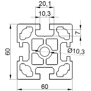 Конструкционный профиль 60х60 (6 метров)